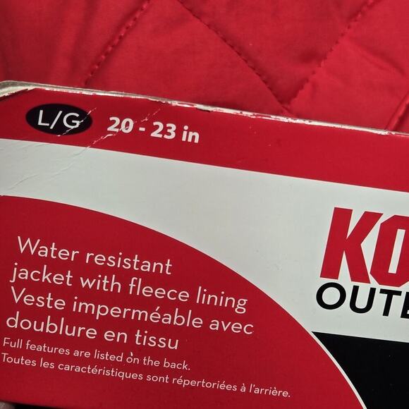 Kong Dog Outerwear Quilted Barn Red Jacket LARGE NWT Polar Fleece Lining - Picture 9 of 10